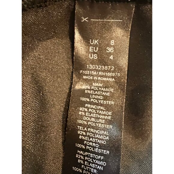 ASOS CUTOUT RUCHED LONG SLEEVE MIDI DRESS IN BLACK Size US 4 - Picture 6 of 7